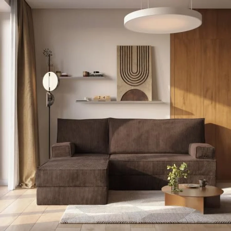 Masseno Ecksofa NOTIA, modulares Bonless Sofa mit Schlaffunktion, Kordstoff POSO 06 – Bild 5