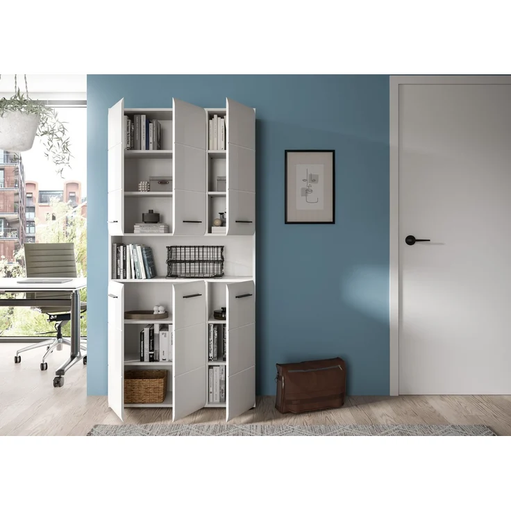Badstandschrank (B/H/T: 90x185x30 cm) in weiß hochglanz tiefzieh – Bild 10