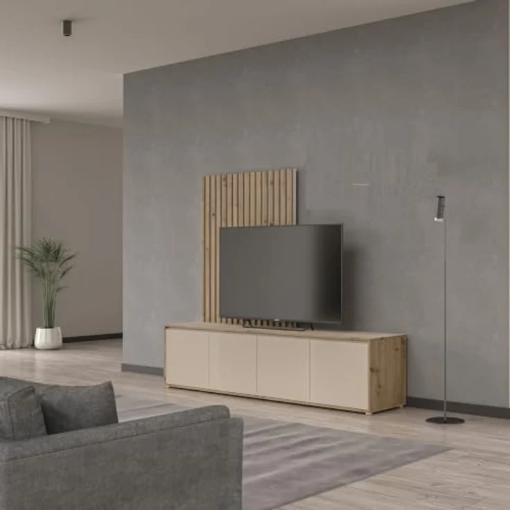Forte Wohnwand SKELPE - Wohnzimmer in Artisan Eiche (D78)-Sand (U60) – Bild 10