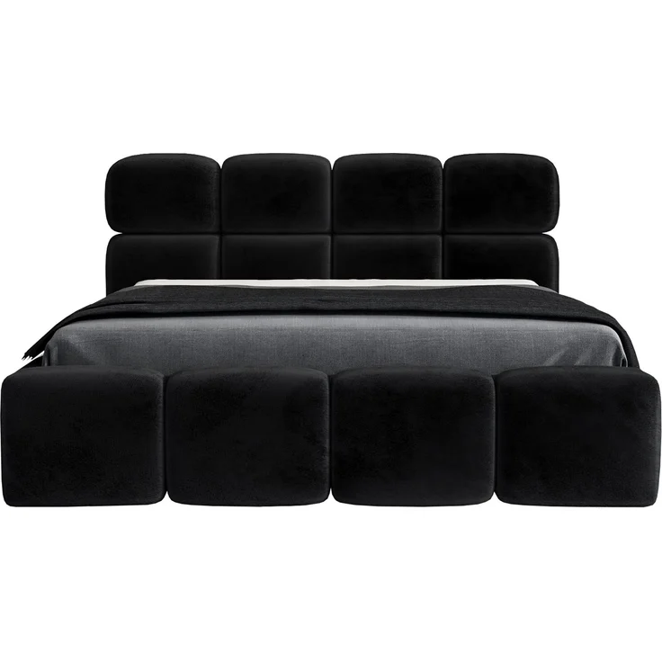 Polsterbett MONAKO 120x200 ohne Matratze mit Bettkasten und Lattenrost. Farbe: Schwarz 20 – Bild 3