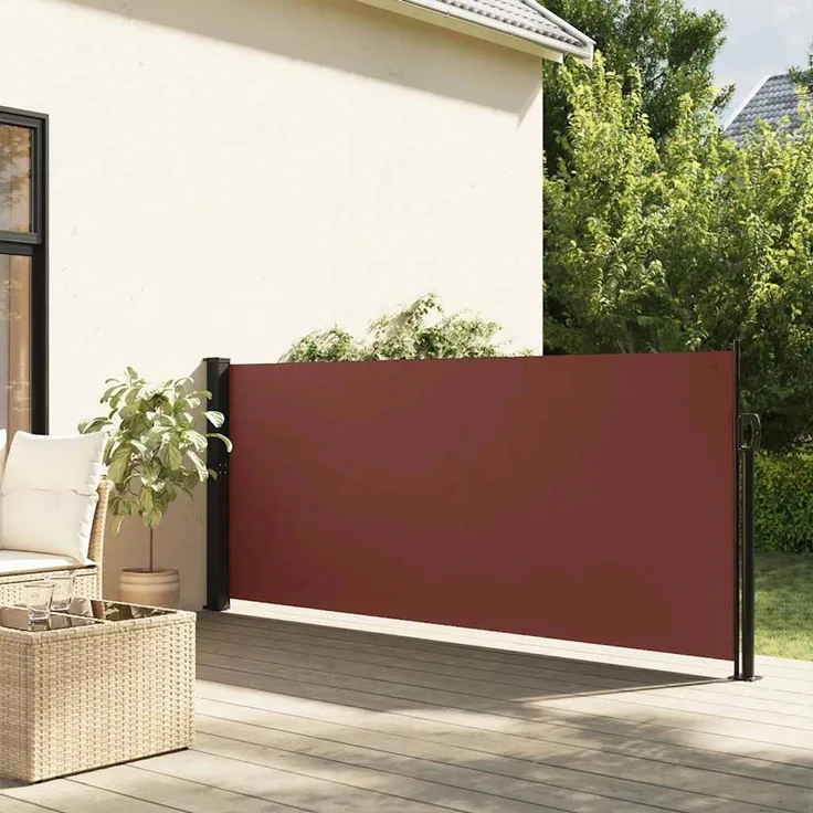 Seitenmarkise Ausziehbar, Balkon Sichtschutz Braun 140x500 cm