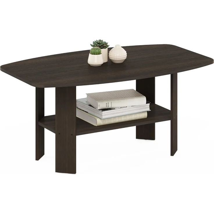 Furinno Couchtisch im schlichten Design, Dunkelbraun – Bild 1