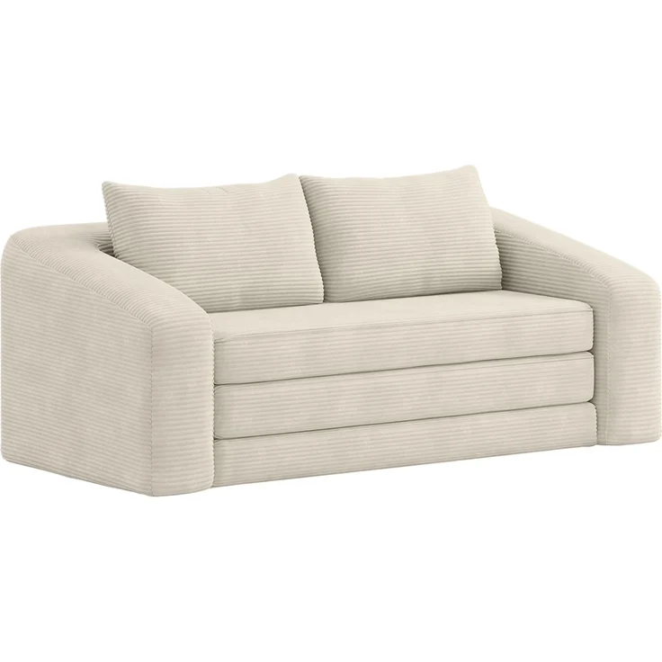skølm 'Fjäll' Schlafsofa 2 Sitzer mit 2 Kissen, beige, Cordsofa ausklappbar, mit Liegefunktion, vakuumverpackt ohne Aufbau – Bild 13