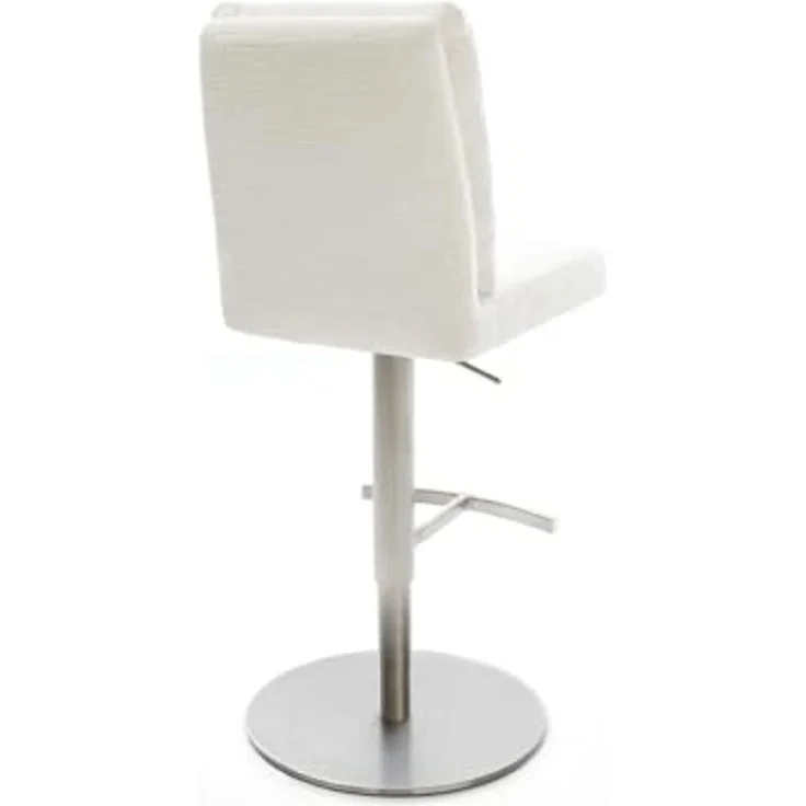 Barstuhl Pela-Flex Bouclé Soft Beige Drehfuß höhenverstellbar Edelstahl Silberfarben – Bild 6