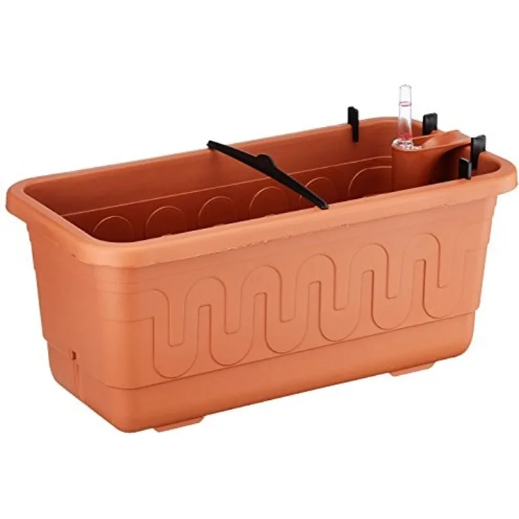 Plastkon Selbstbewässerung Blumenkasten Smart System Fantazie 40 cm, terrakotta/braun