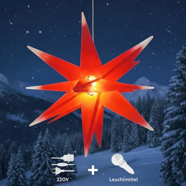 Guru-Shop LED-Stern für außen 3D Außenstern Kaspar, Weihnachtsstern,., Leuchtmittel inklusive – Bild 9