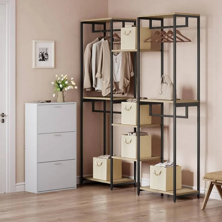 Woltu Aufbewahrungsbox (3 St), faltbare Stoffboxen 3 Stück, mit Griffen Metallrahmen – Bild 3