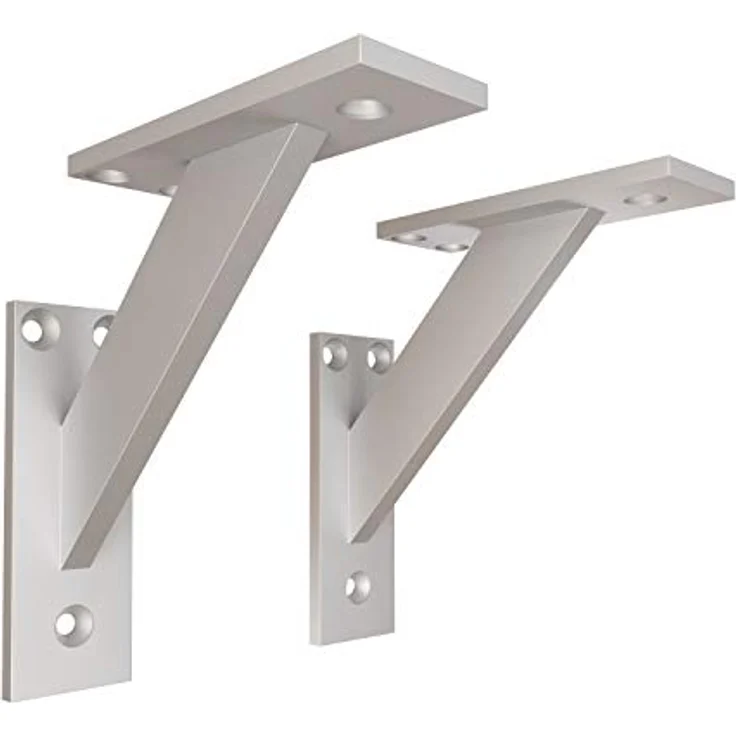 sossai® Wandregalhalter 2er Set FSHR Design Regalträger in Silber, 2-tlg. – Bild 2