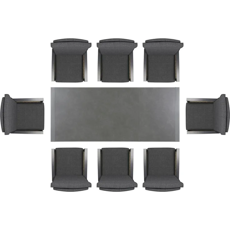 KONIFERA Garten-Essgruppe Menton, (Set, 17-tlg, 8x Sessel, 8x Auflagen, 1x Tisch), bestehend aus 8 Stühlen, 8 Sitzauflagen und 1 Tisch