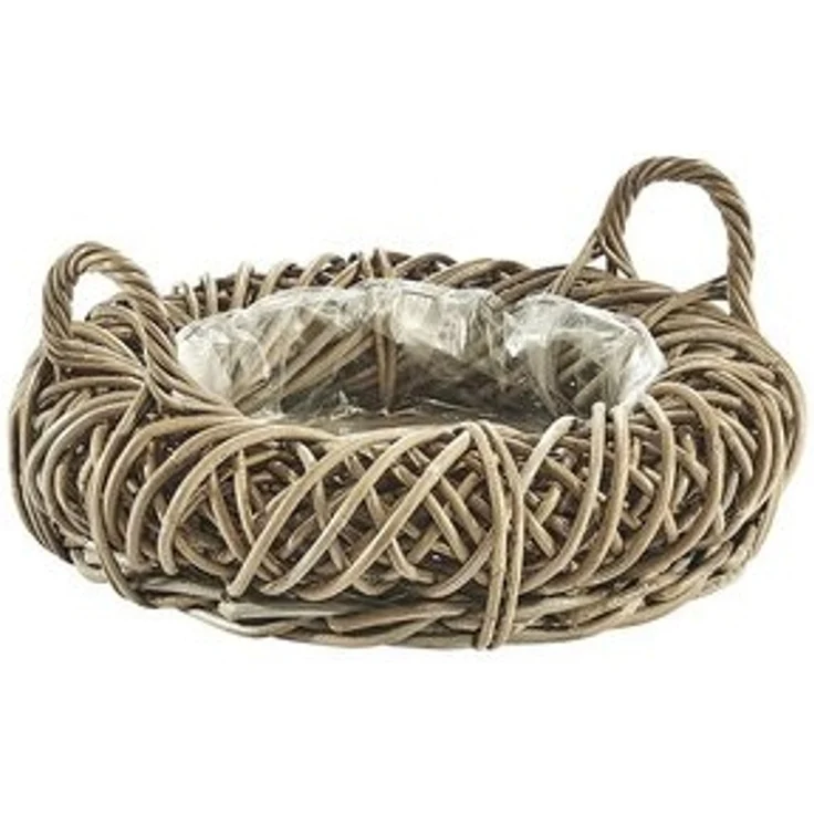 Kobolo Pflanzkübel Pflanzschale aus Rattan in Kubu grey mit Folie – Bild 6