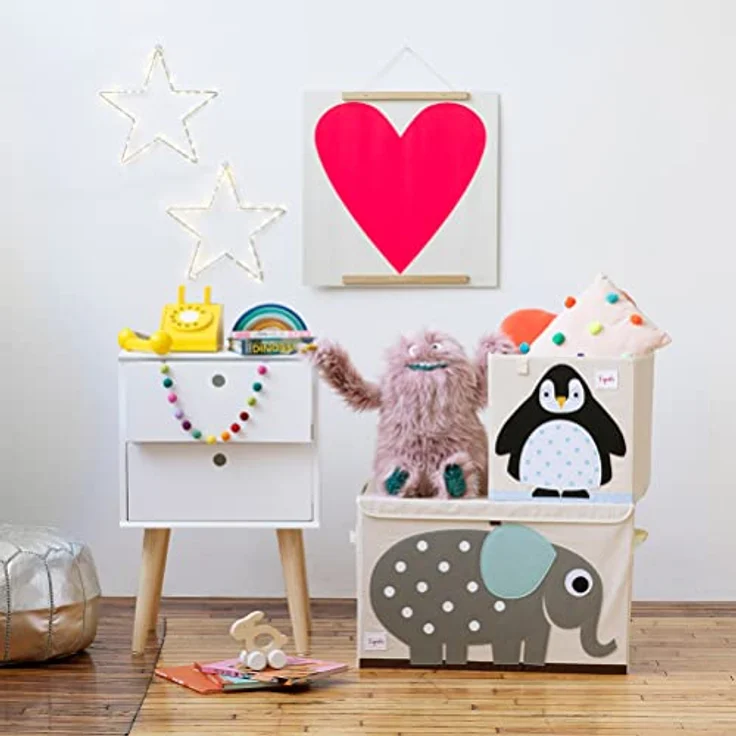 3 Sprouts Kinderspielzeugkiste - Aufbewahrungskoffer für Jungen und Mädchen, Elefant3 Sprouts - Spielzeugtruhe für Kinder - Ablagetruhe für Jungen- und Mädchenzimmer, Elefant – Bild 5