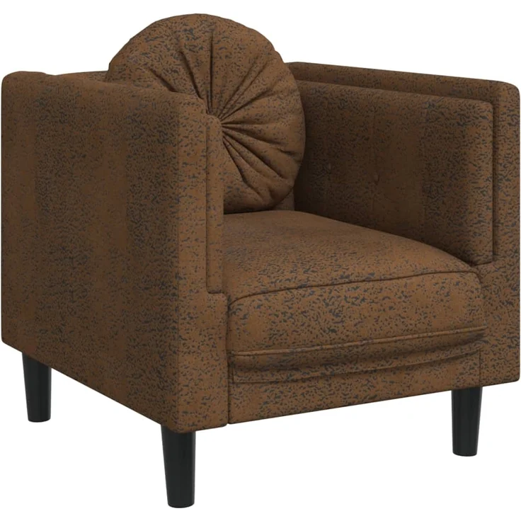 vidaXL Sessel mit Kissen Braun Kunstleder Wildleder-Optik 372631 – Bild 1