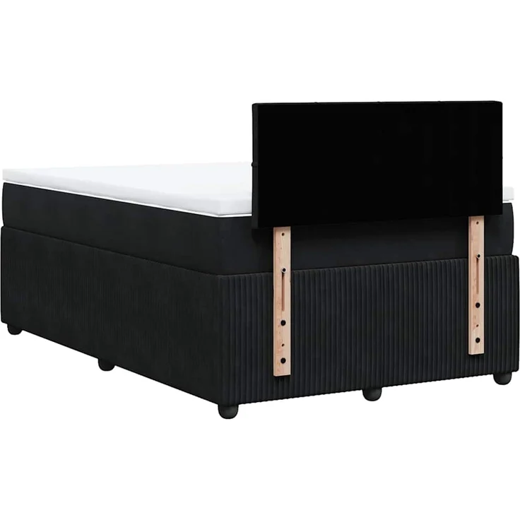 vidaXL Boxspringbett mit Matratze Schwarz 120x200 cm Samt 3287712 – Bild 10