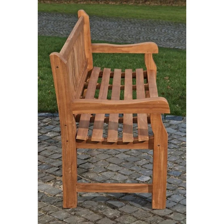 CLP Teakbank Jackson V2 Gartenbank mit Rückenlehne wetterfest stabil massiv,teak 150 cm – Bild 3
