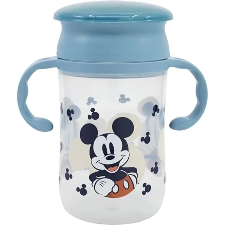 Disney Mickey Mouse Trinklernbecher 395 ml – 360° Becher mit Griffen und Deckel – Bild 2