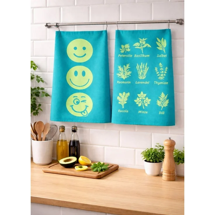ROSS Geschirrtuch Smiley´s 3er-Pack, (Packung, 3-tlg, 3er-Pack) – Bild 3