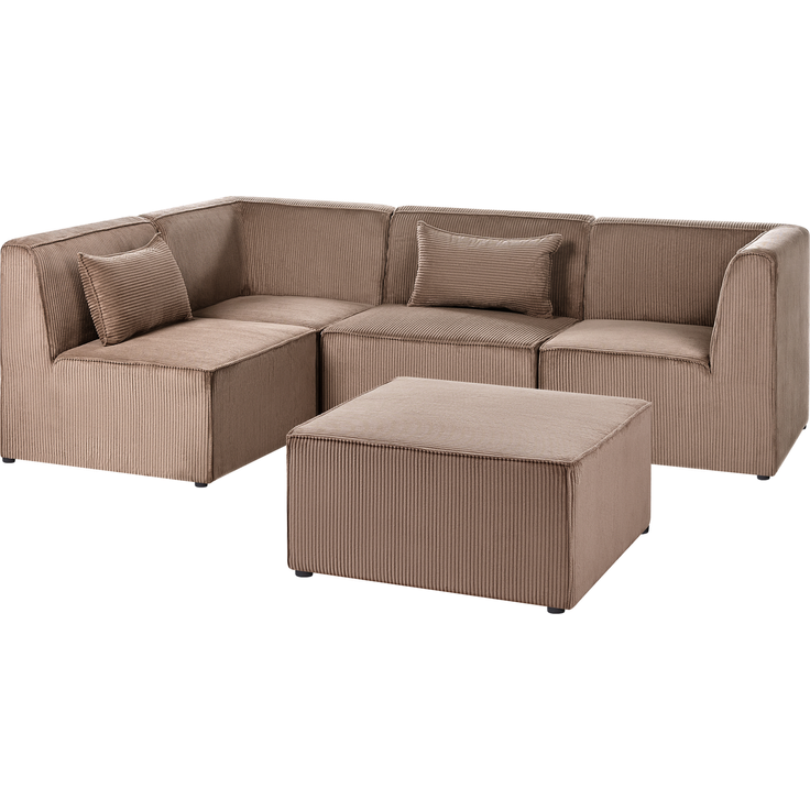 Modul Ecksofa 4-Sitzer LEMVIG Cord Sandbeige rechtsseitig – Bild 5