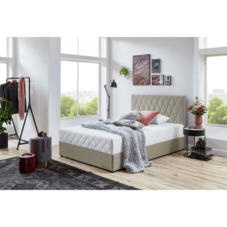 Atlantic Home Collection Stauraumbett Benita, mit Taschenfederkern 120x200 cm Creme – Bild 2