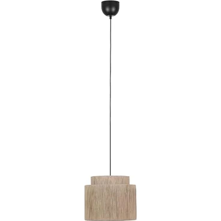 TRIO Smilla Pendelleuchte, 31cm schwarz mit braunem Seil, E27 LED geeignet, für Wohnzimmer und Schlafzimmer – Bild 1