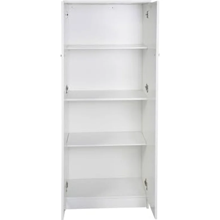 Dmora Schrank mit 2 Türen aus weißem Laminat, 2 verstellbare Türen, 1 festes Regal – Bild 3