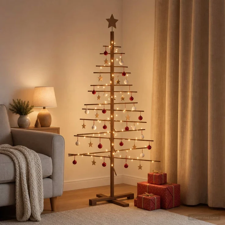 vidaXL Holz Weihnachtsbaum KOTKA 150 cm 42060348 – Bild 3