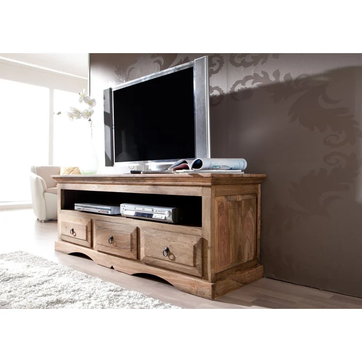 TV-Board Sheesham 150 x 45 x 55 grau geölt LEEDS #43 – Bild 5