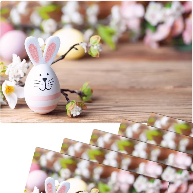 matches21 HOME & HOBBY Platzset Abwaschbare Tischsets 6er Set Ostern Blumen & Hase, (6-St), Platzsets als Tisch-Untersetzer und Tisch-Deko für Esstisch Teller – Bild 1