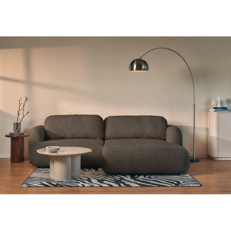 Selsey Tvoya Ecksofa mit Schlaffunktion, Ottomane rechts, Bouclé Braun – Bild 2