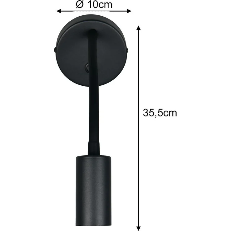 Schwanenhals Leselampe TARYN Schwarz mit Schalter, Breite 10cm – Bild 4