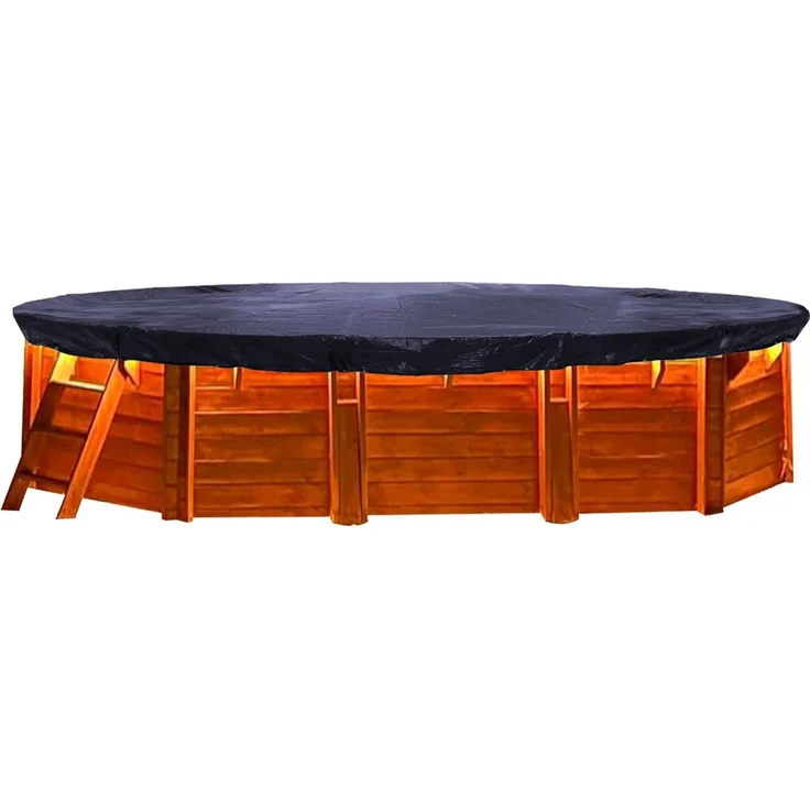 QUICK STAR Solarplane Pool Oval Planenmaß 730x500 cm für Pools 650x420 cm Winterabdeckplane Poolabdeckung 200g/m³ Schwarz