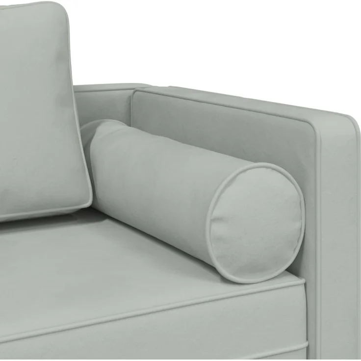 vidaXL Chaiselongue mit Kissen Hellgrau Samt 4007571 – Bild 5