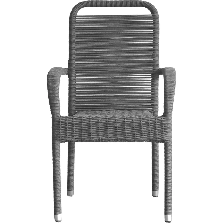Wholesa Gartenstuhl Ramano, Stapelstuhl, Klappstuhl, Grau / Schwarz, 94 x 56 x 64 cm – Bild 3