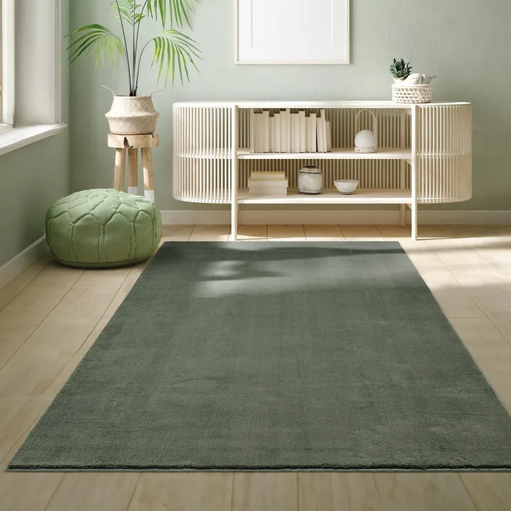 the carpet Relax kuscheliger Kurzflor Teppich, Anti-Rutsch Unterseite, Waschbar bis 30 Grad, Super Soft, Felloptik, Forest, 200x280 cm