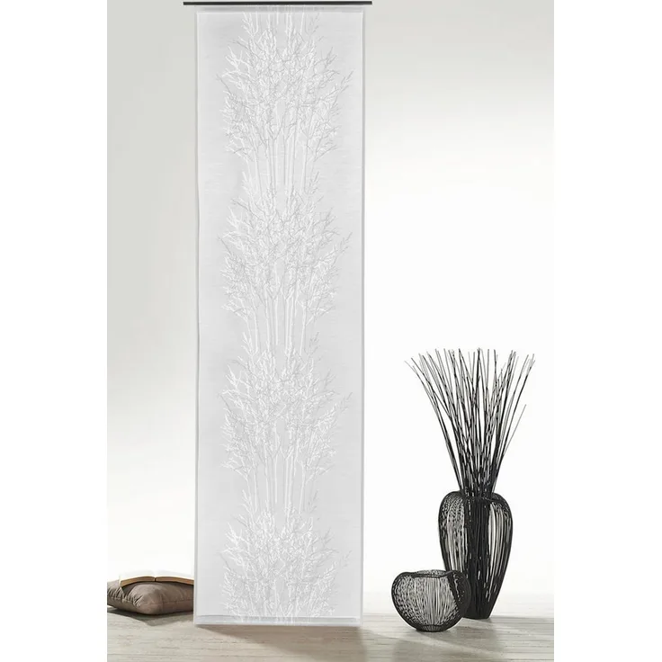 heimtexland Schiebegardine Flächenvorhang Natural Living Gardine Batist-Optik (1 St), Paneelwagen, halbtransparent, Polyester in Batist-Optik, natürlich durchscheinend, inkl. Zubehör, HxB 245x60 cm