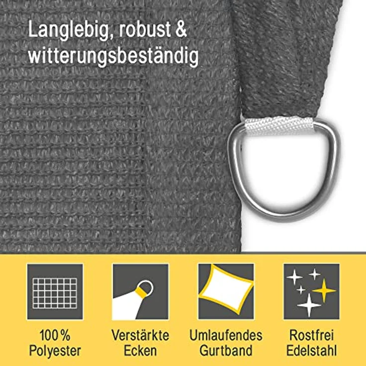 Sol Royal Sonnensegel SolVision HS9, HDPE rechteckig 200x200cm – Bild 5