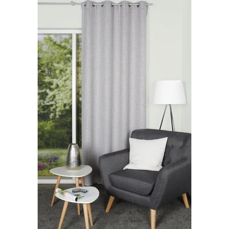 HOME WOHNIDEEN Vorhang Fertigschal LINORA mit Ösen in Leinenstruktur, blickdicht (1 St), halbtransparent, Polyester – Bild 2