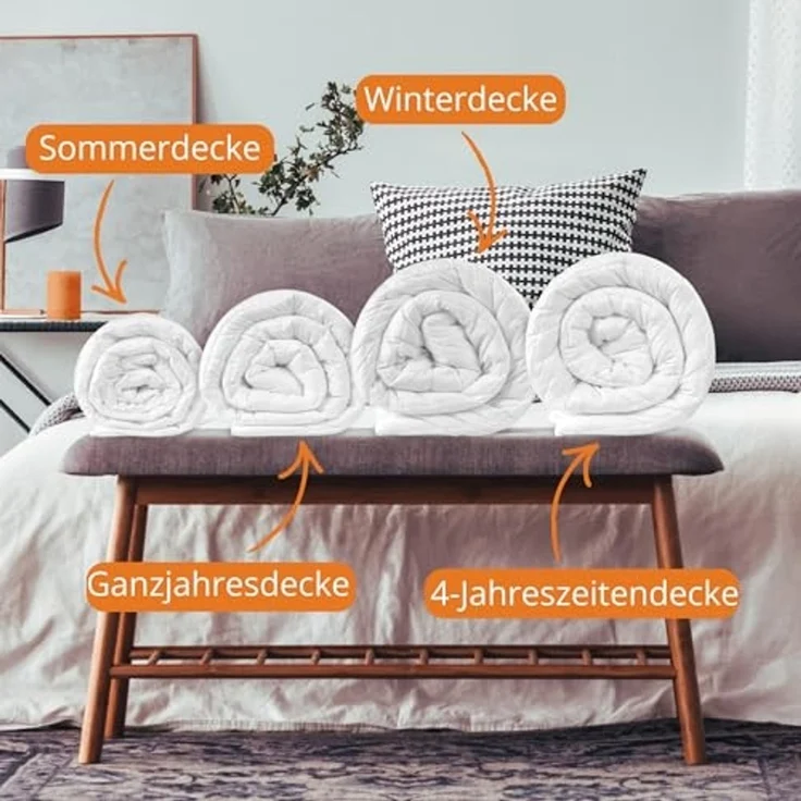 sleepling Baumwollbettdecke Komfort 300, Bezug: 100 % Baumwolle, in 135x200 cm, 155x220 cm und Weitere, Allergiker geeignet, Made in EU – Bild 6