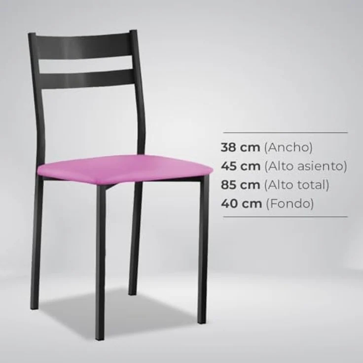 ASTIMESA Küchenstuhl aus Metall mit offener Rückenlehne, Rosa, 59 x 45 x 40 cm – Bild 7