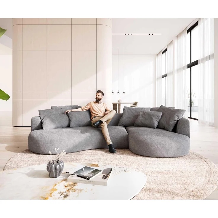 Sofa Edina 330x170 cm Mikrofaser Grau – Bild 4