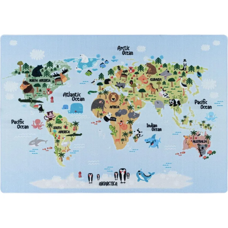 Kinder Teppich Paula rechteckig - 140x200 cm - Blau