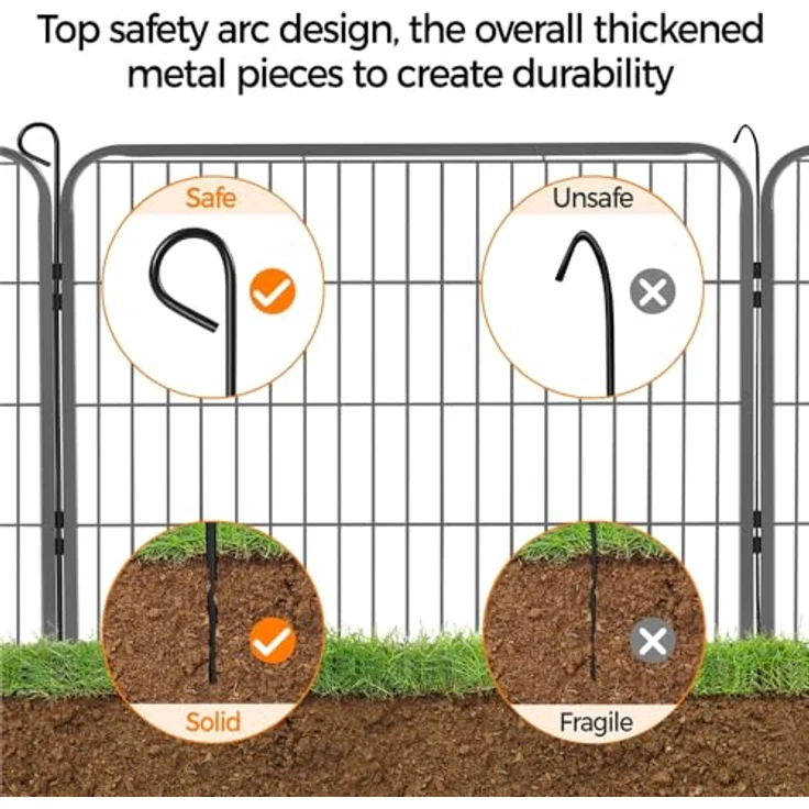 Yaheetech Welpenauslauf 16 Panele 60 cm hoch Metall mit 2 Türen | Welpenlaufstall für Welpen, kleine Hunde – robustes Metall – 16 Teile frei kombinierbar, 2 Türen, Höhe 60 cm, ideal für klein – Bild 5