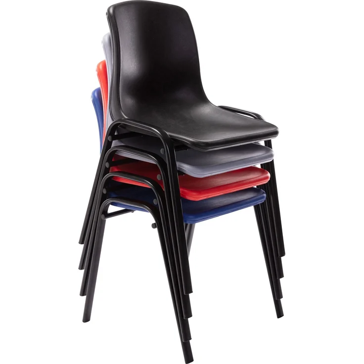 CLP 4er Set Stapelstuhl Nowra Kunststoff stapelbar und mit modernem Design,blau – Bild 6