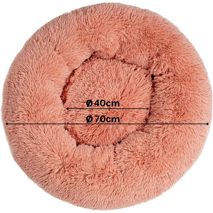 lionto Hundebett aus Plüsch in Donut-Form, 70 cm Durchmesser, rosa – Bild 6