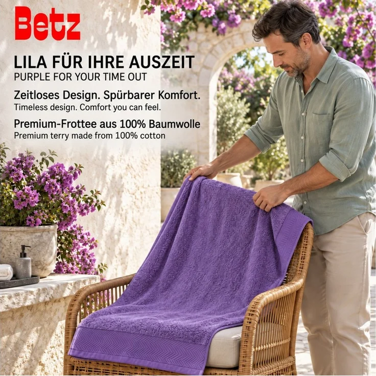 Betz Saunatuch Strandtuch Saunatücher XXL Badetuch Premium Größe 70x200 cm, 100% Baumwolle (1 Stück, 1-St), 100% Baumwolle – Bild 3