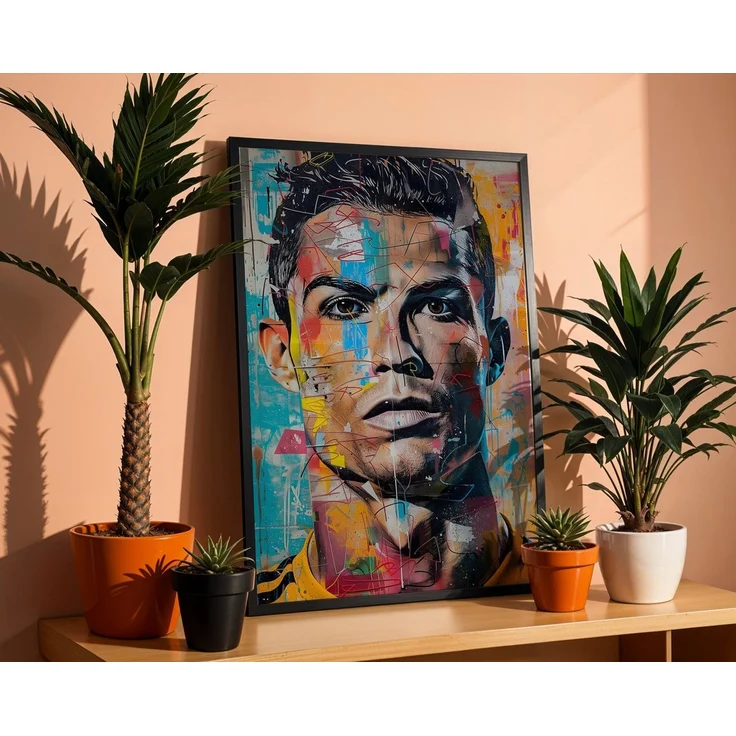 JUSTGOODMOOD Poster Premium ® Street Art Fußball Legende Ronaldo · Pop Art Wandbild, (1 St), verschiedene Größen wählbar – Bild 2