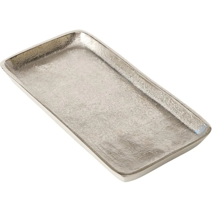 BOLTZE GRUPPE GmbH Tablett Deko-Tablett VENDI, 29 x 14,5 cm, Silbergrau, Aluminium, (1-tlg)