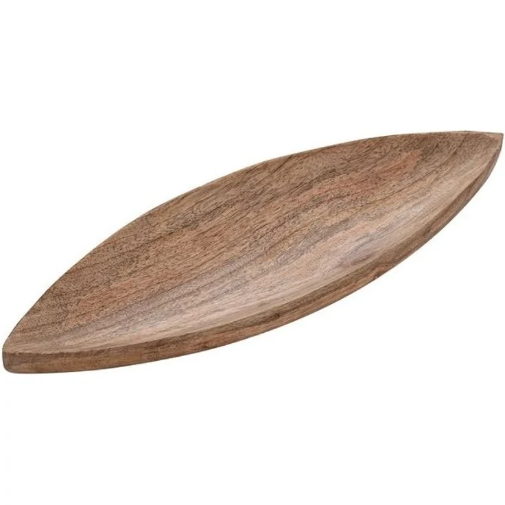 Amagohome Dekoschale Dekoschale B40xH3xT14cm Holzschale Boot schiffförmig Mangoholz massiv – Bild 4