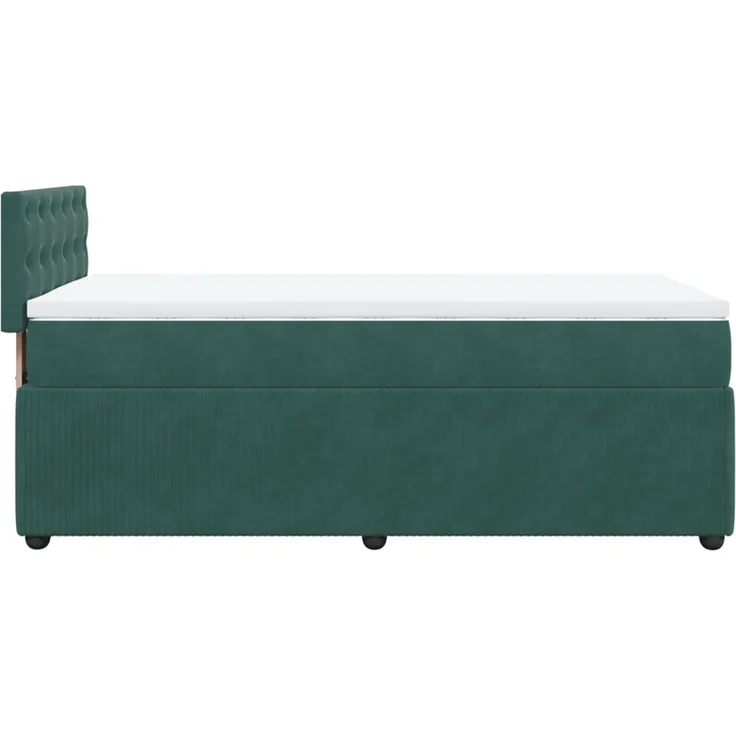 vidaXL Boxspringbett mit Matratze Dunkelgrün 90x190 cm Samt 3287617 – Bild 9