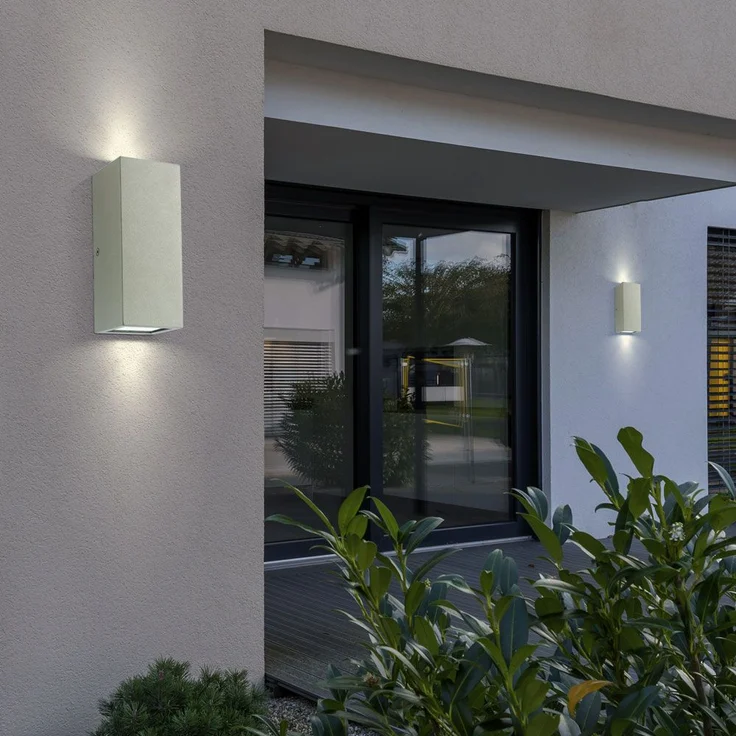 LED Wandleuchte, IP44, Up & Down, Edelstahl, H 16cm – Bild 4