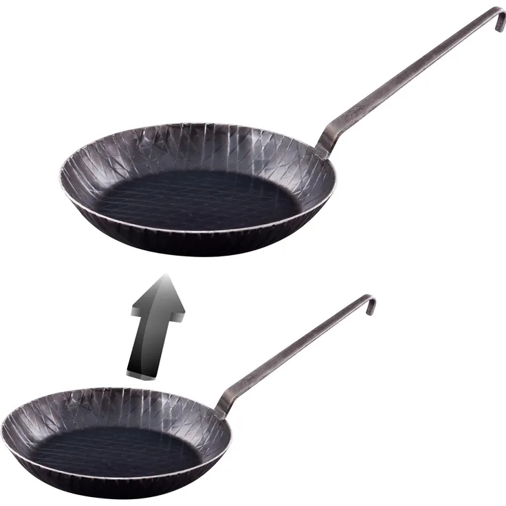 Schmiedeeiserne-Bratpfanne mit Gegengriff 32 cm, extra hoher Rand